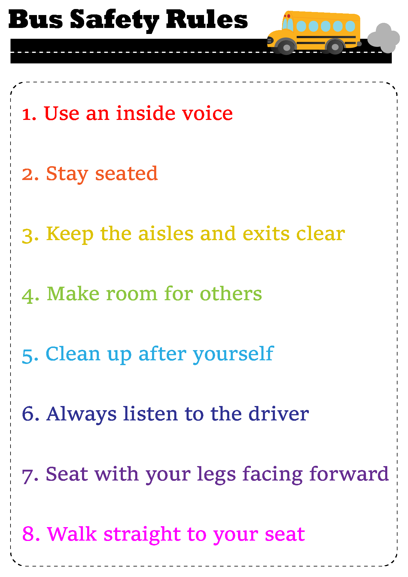 School Bus Rules 14 Free PDF Printables Printablee School Bus Rules 14 Free PDF Printables Printablee