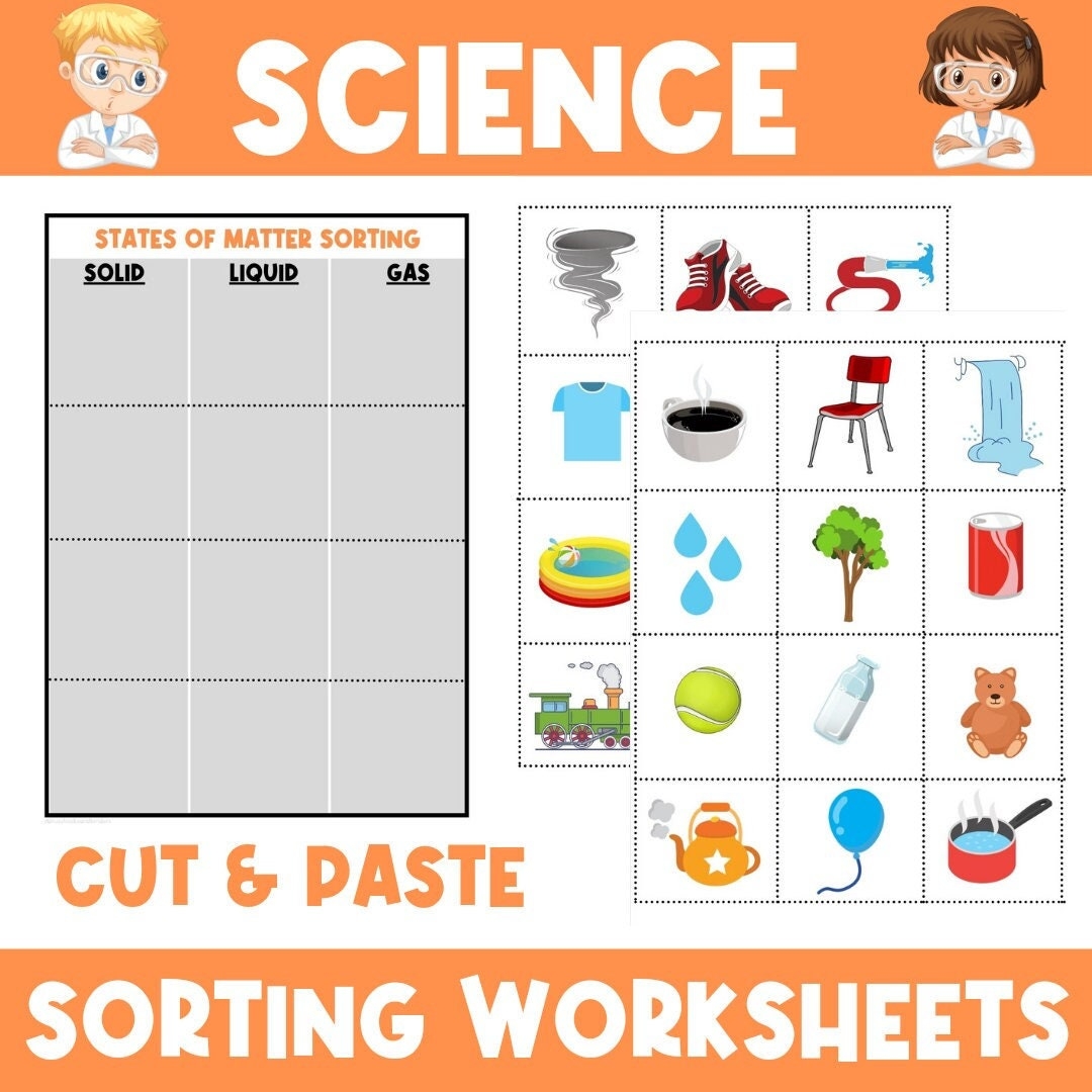 Science Sorting Worksheets Kindergarten Grade One Hot Or Cold Light Or Heavy States Of Matter Solid Liquid Gas Etsy Norway