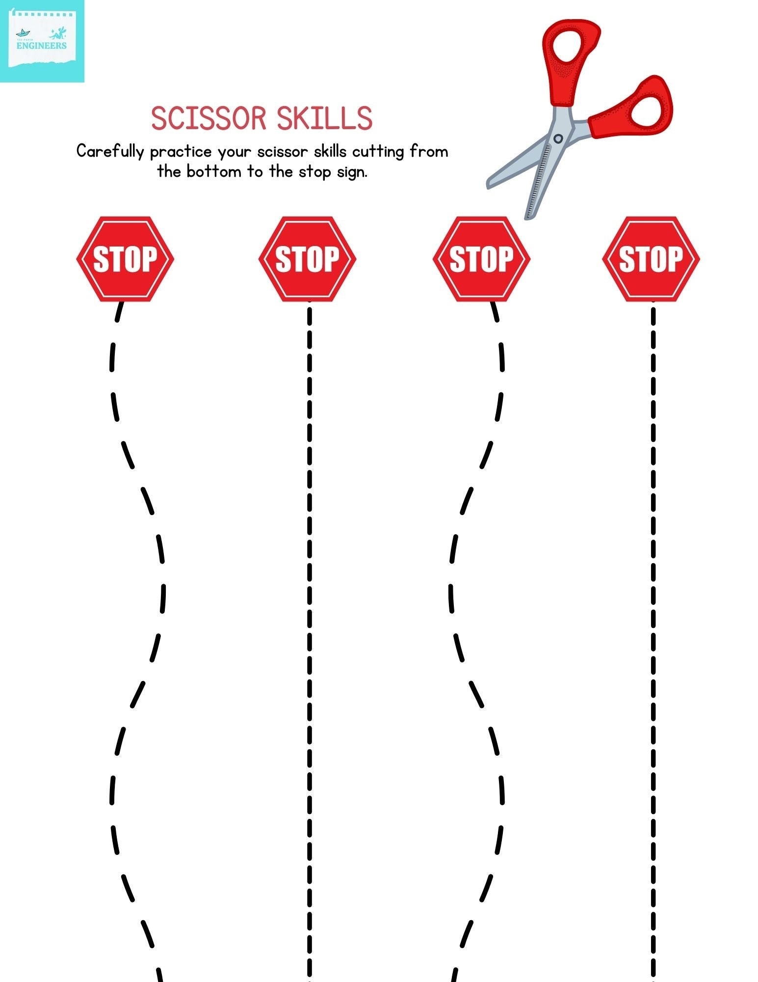 Scissor Skills Cutting Worksheet For Kids Etsy Free Cutting Worksheets For Fine Motor Skills Your Therapy Source