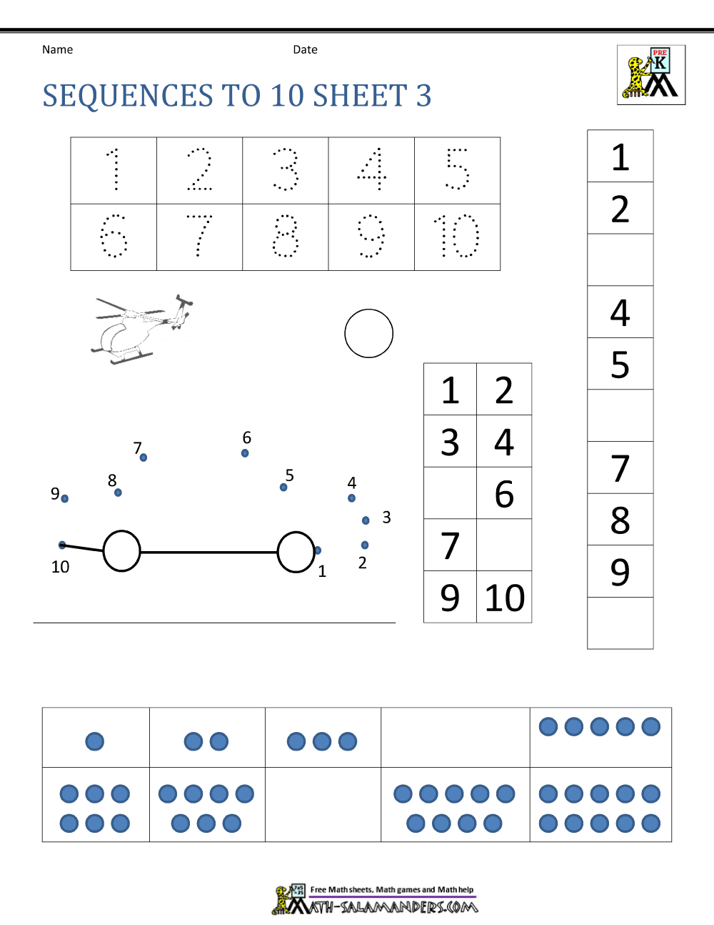 Sequencing To 10 Worksheets Printable Sequence Worksheets For Kindergarten PDF Included Number Dyslexia