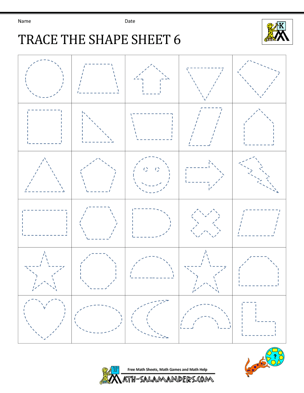 Shape Tracing Worksheets Kindergarten Tracing Shapes Worksheet For Kindergarten And Preschool Kids For Handwriting Practice And Educational Activities In A Printable Page Illustration Stock Vector Image Art Alamy