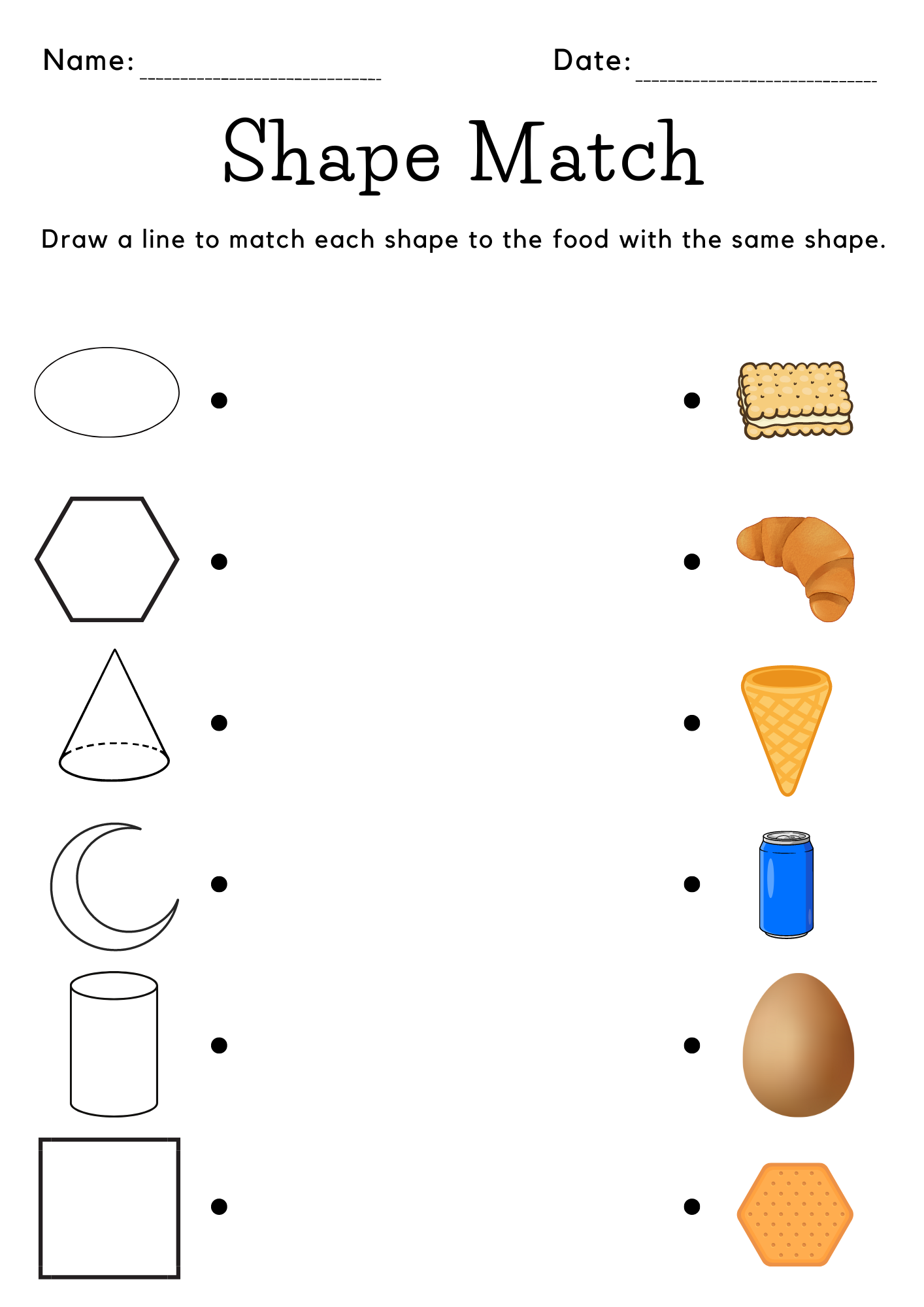 Free Matching Shapes Worksheets By Storyboard That