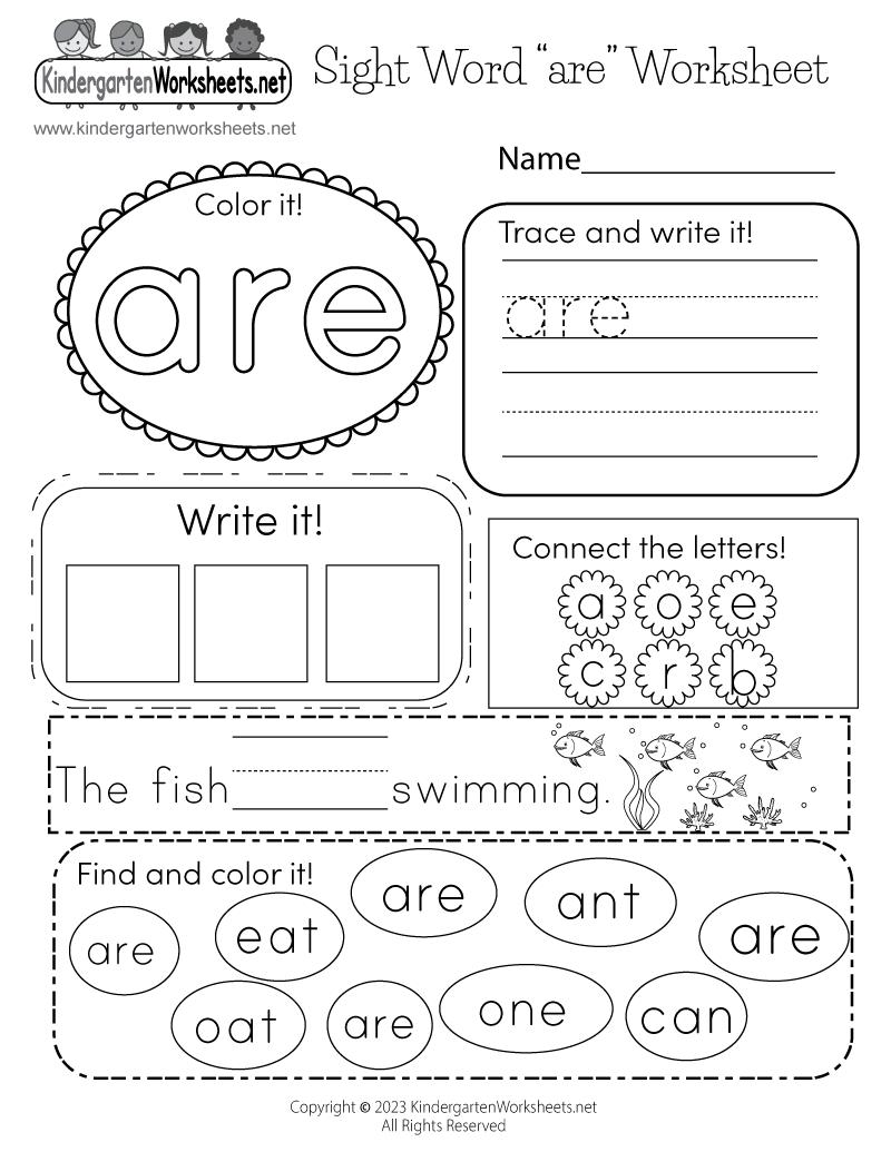 Sight Word Are Worksheet Free Printable Digital PDF Sight Words Printable Activity Worksheets Made By Teachers
