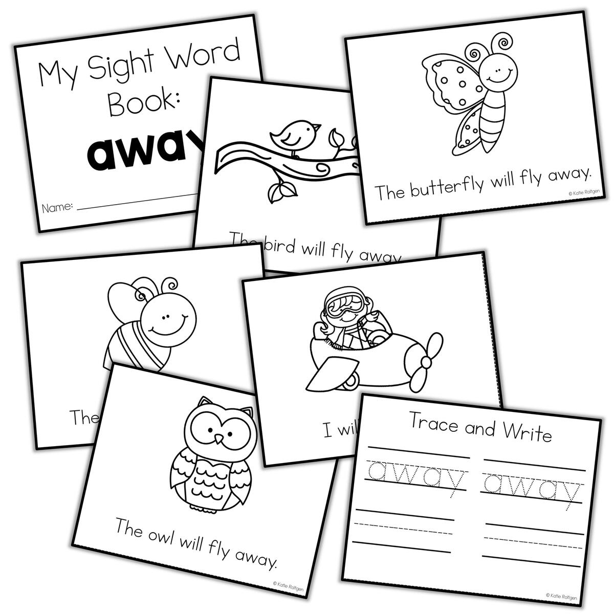 Sight Word Mini Book Away Katie Roltgen Teaching
