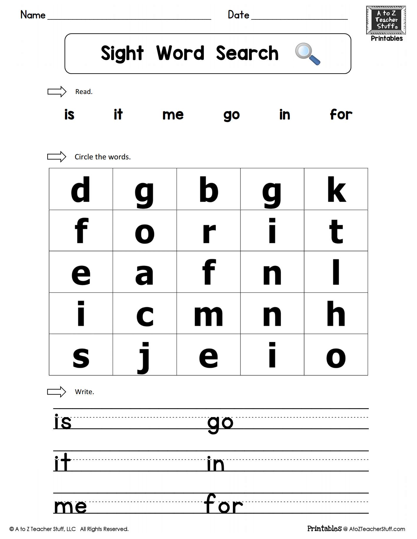Sight Words Practice Word Search Is It Me Go In For A To Z Teacher Stuff Sight Words Word Search WordMint
