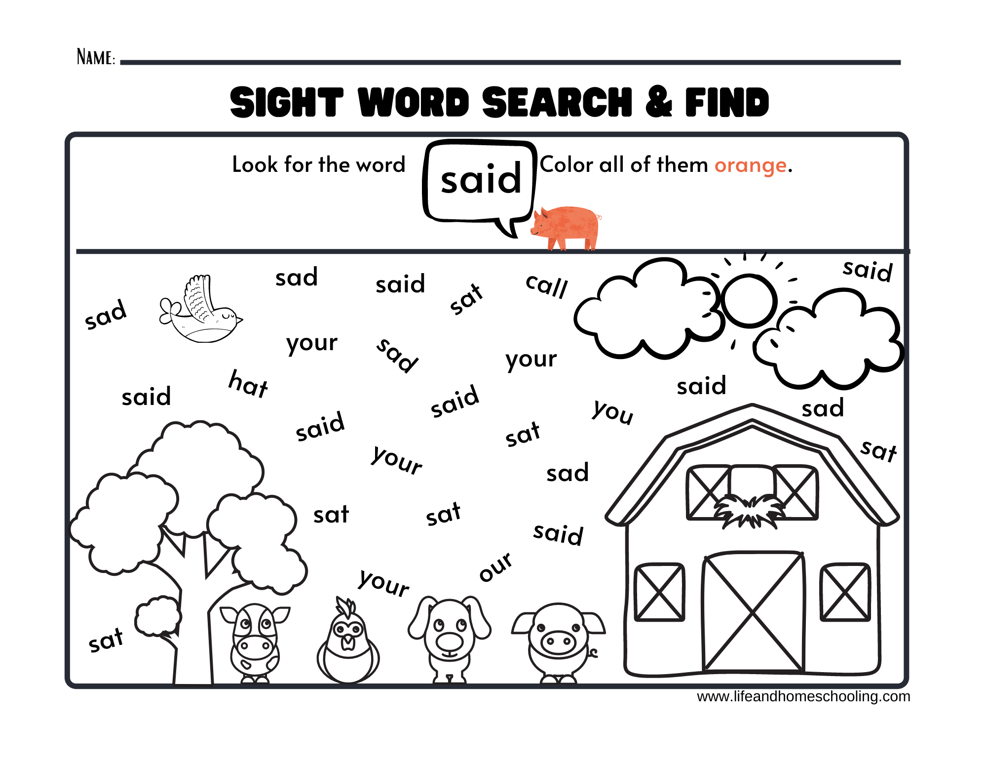 Sight Words Printable Activity Worksheets Made By Teachers Free Kindergarten Sight Word Worksheets Printable