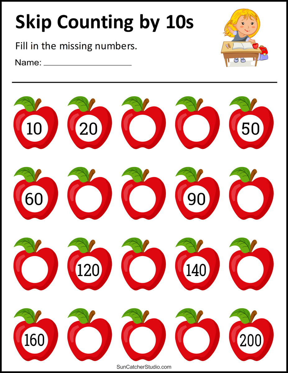 Skip Counting Worksheets And Charts Free Printables Lettering SVG Files Tools Apps The Top Counting By 10 Worksheets Skip Counting By 10 Academy Worksheets CubeForTeachers Cube For Teachers