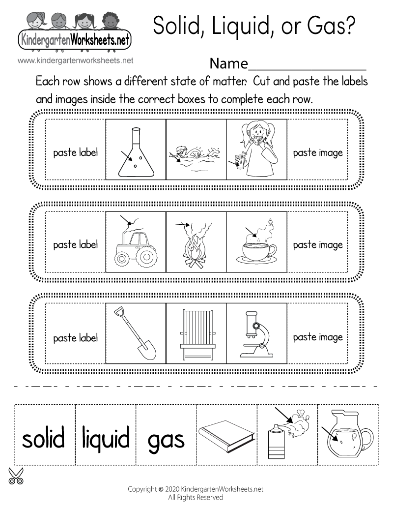 3rd Science Matter Worksheets States Of Matter Solid Liquid Gas Made By Teachers