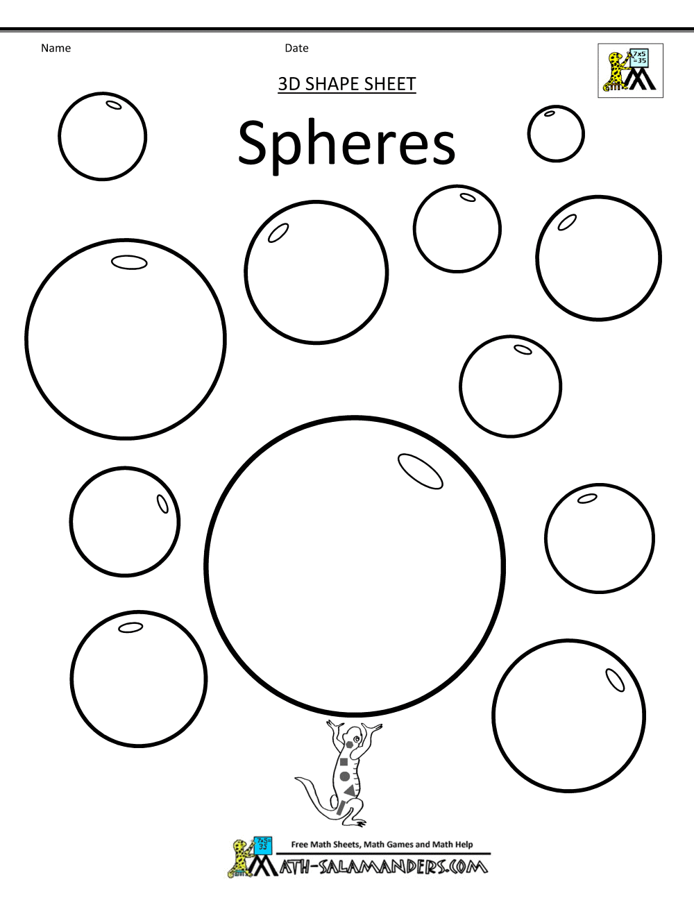 Sphere Worksheet Preschool Sphere Worksheet Preschool