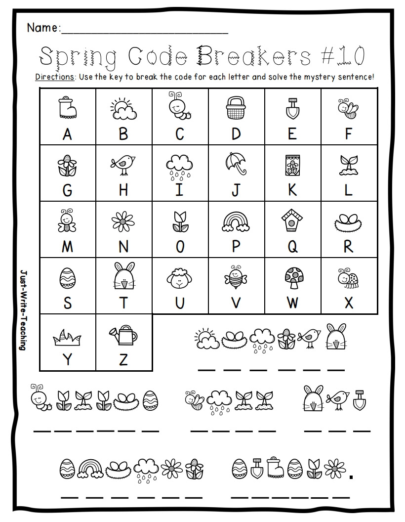 Spring Code Breaker Enrichment Activities Made By Teachers Spring Code Breaker Enrichment Activities Made By Teachers