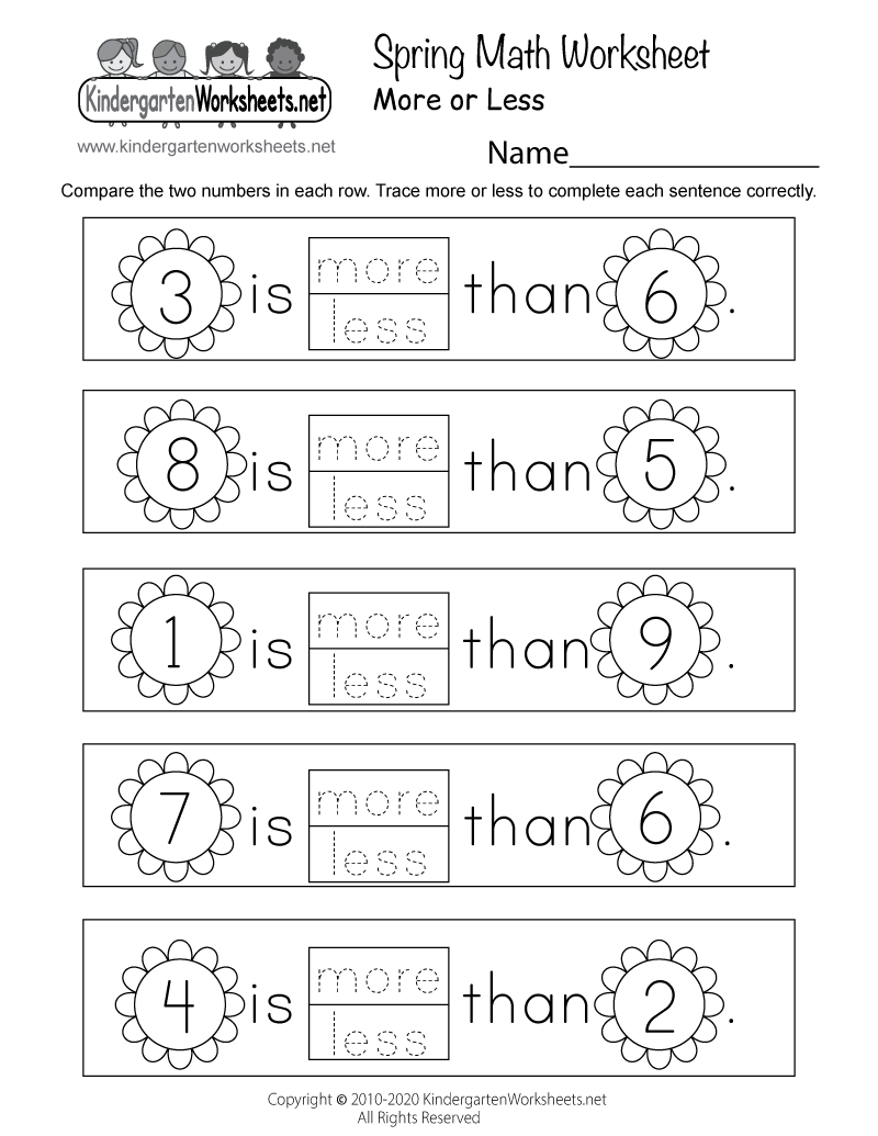 Addition Math Worksheets For Kindergarten