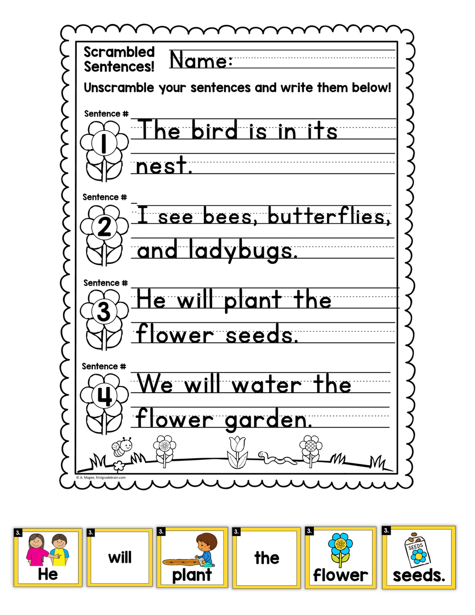 Spring Scrambled Sentences Center Made By Teachers