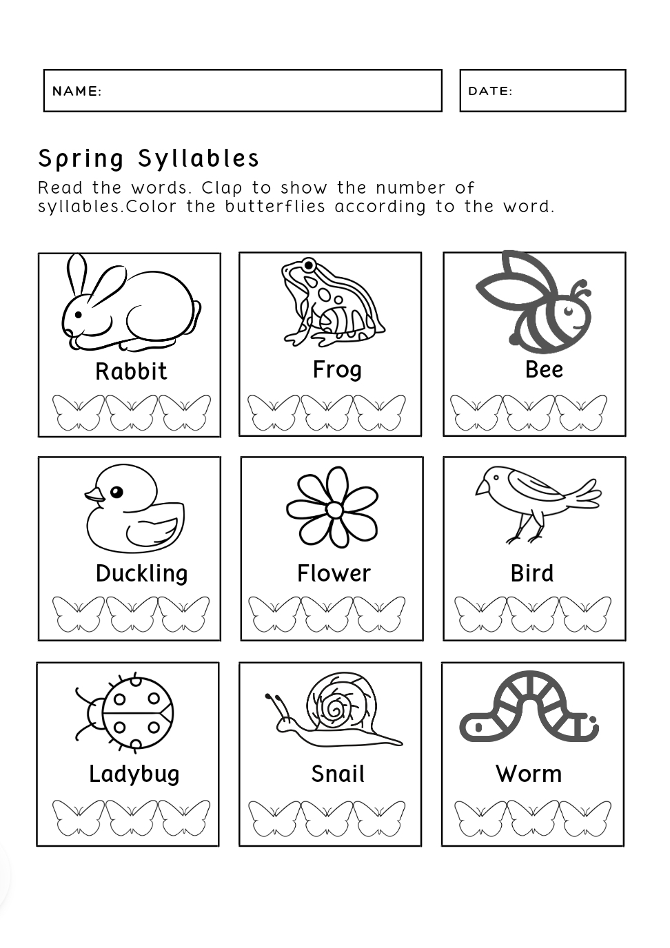 Spring Syllables Worksheets Made By Teachers Spring Syllables Worksheets Made By Teachers