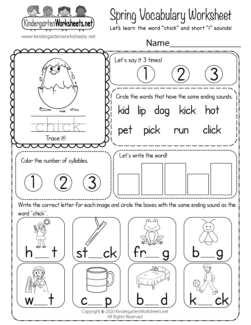 Custom Printable Spring Worksheet Templates Canva