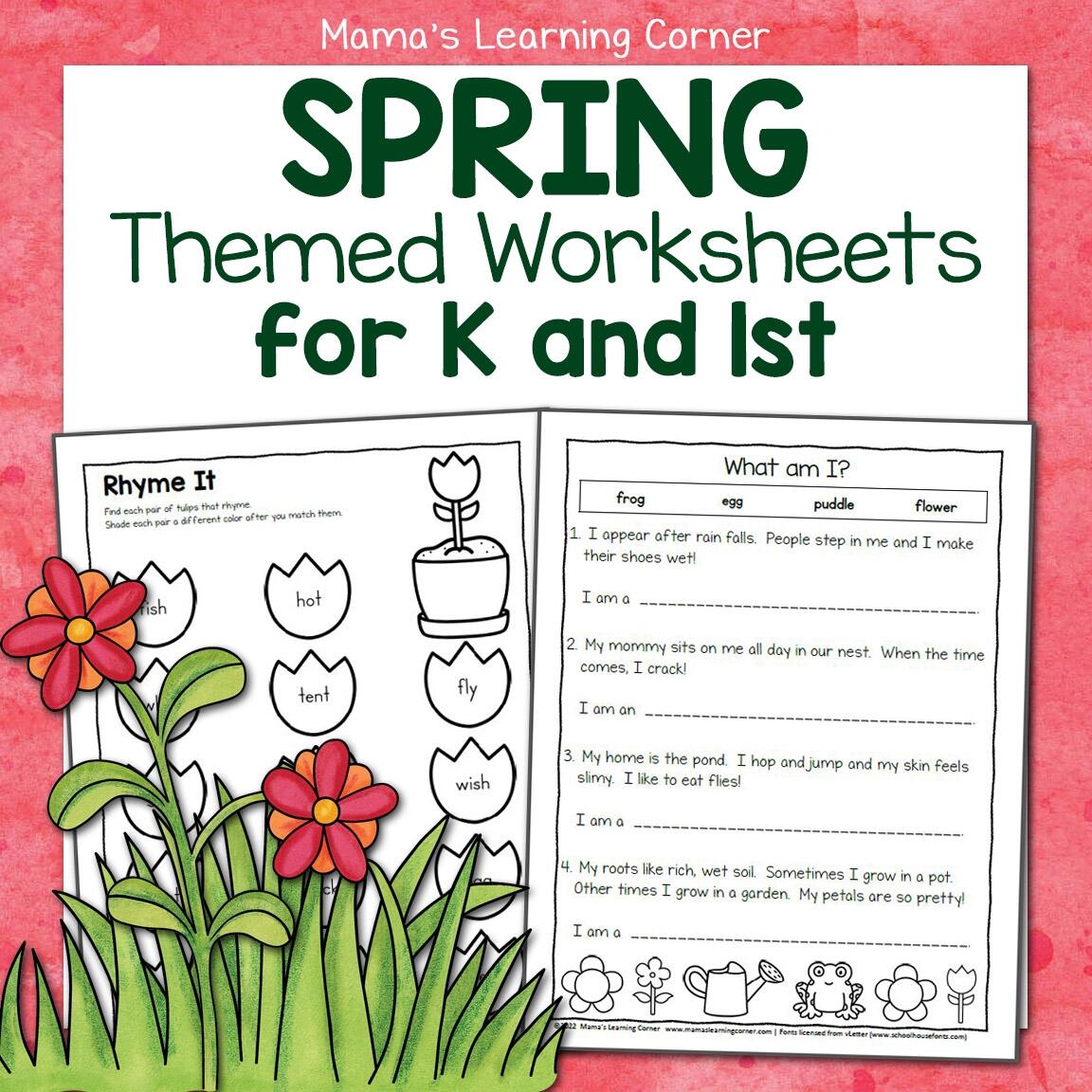 Spring Worksheets For Kindergarten And First Grade Mamas Learning Corner