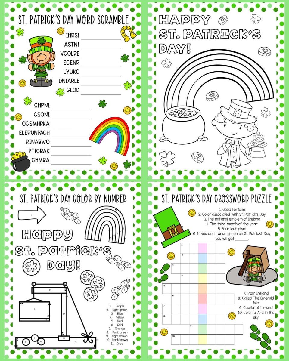 St Patrick S Day Activity Sheets Crafts By Amanda Free Printables