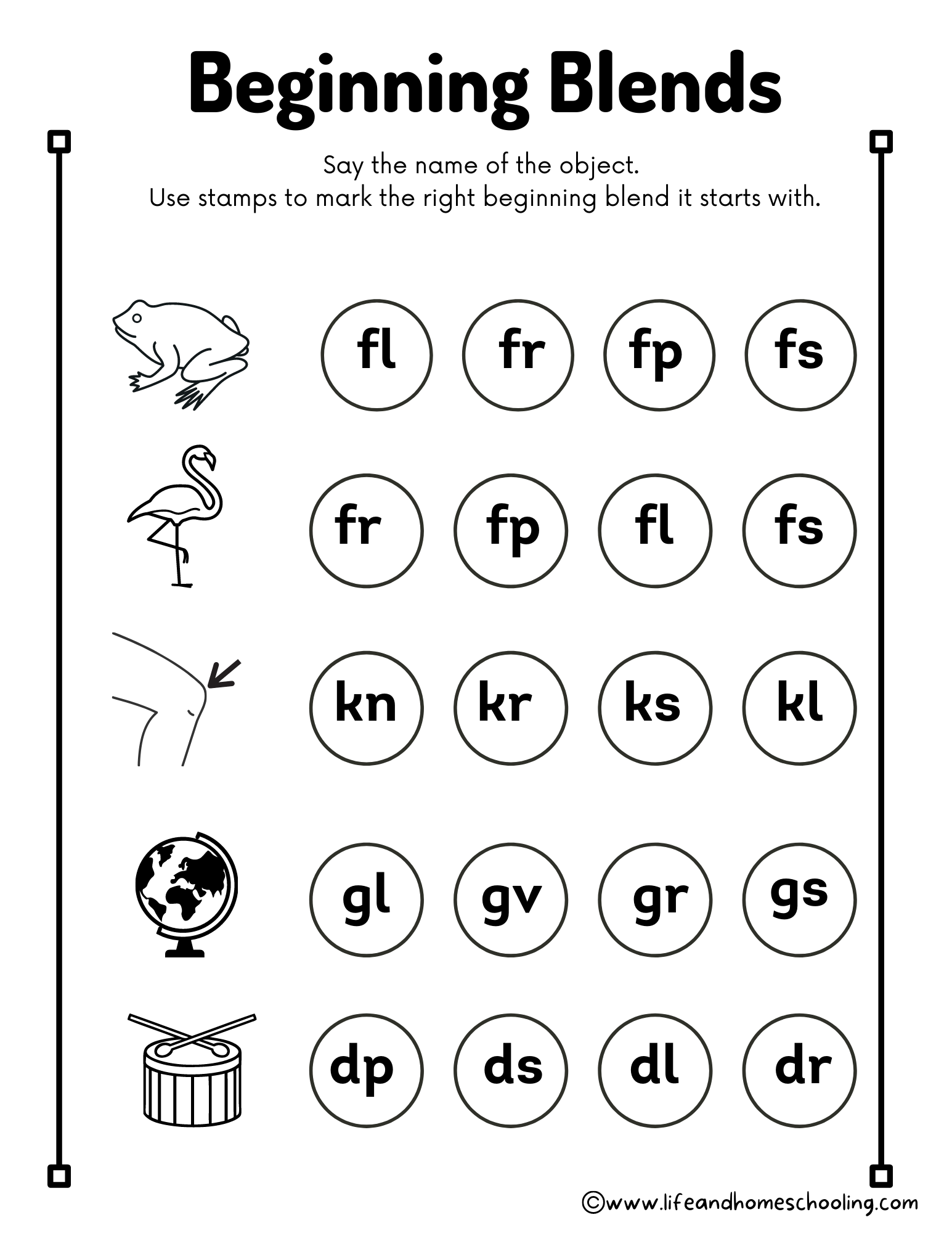 Stamp Beginning Blends Printable Activity Made By Teachers Stamp Beginning Blends Printable Activity Made By Teachers