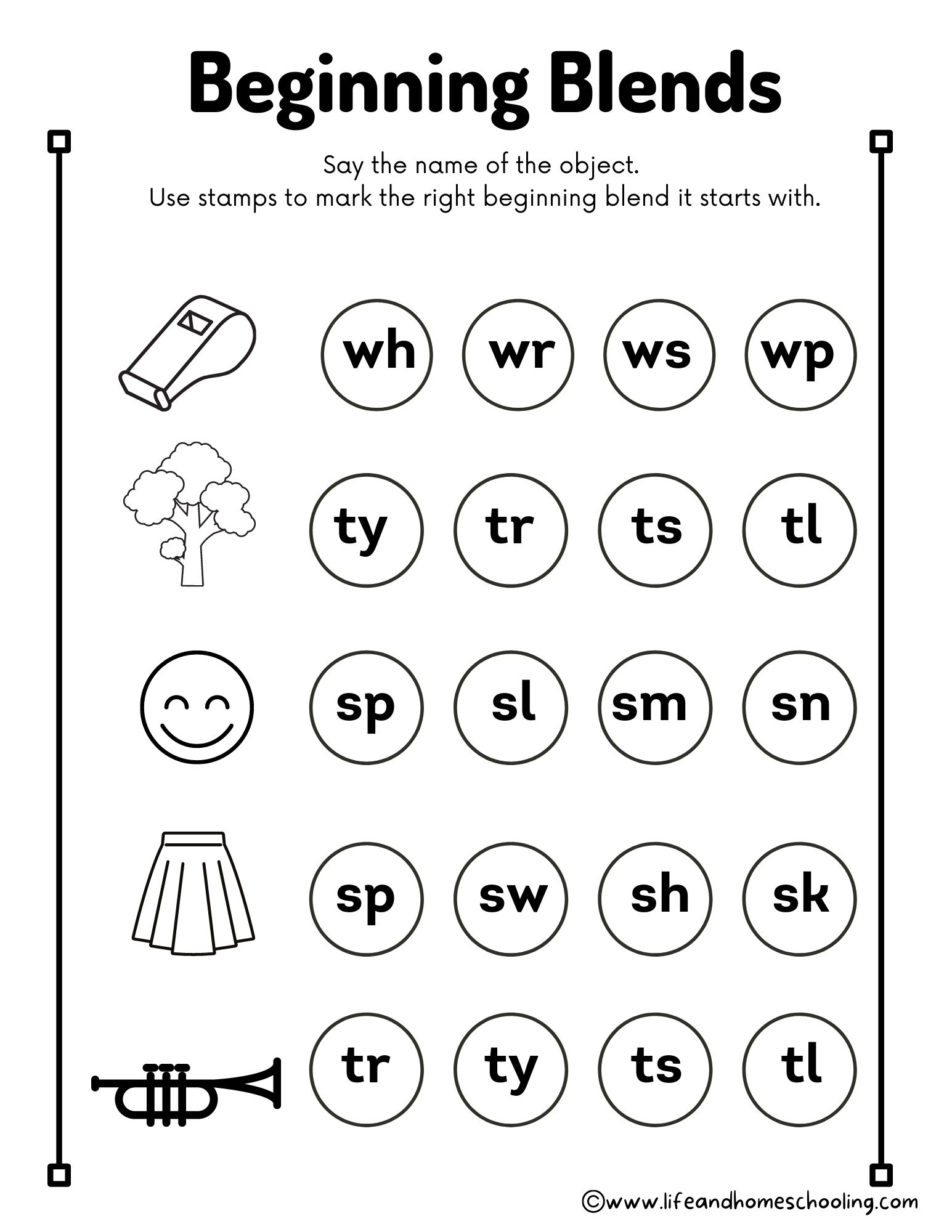 Stamp Beginning Blends Printable Activity Made By Teachers Stamp Beginning Blends Printable Activity Made By Teachers