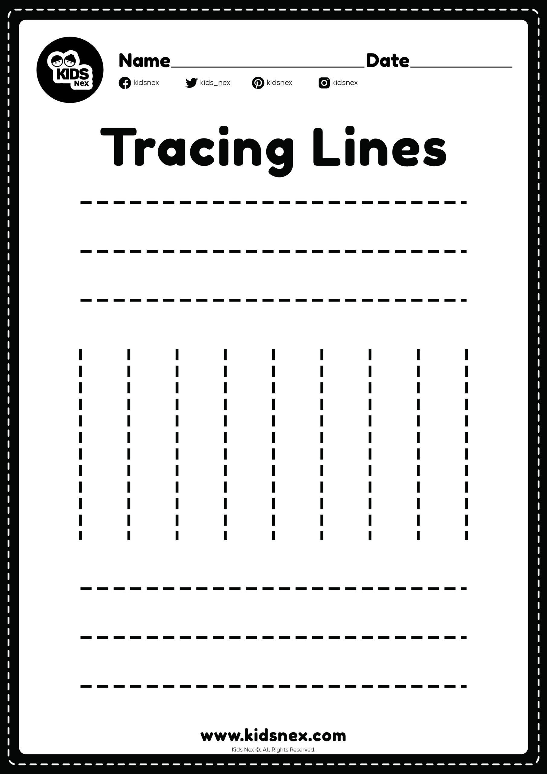 Standing And Sleeping Lines Tracing Worksheet Free Printable KidsNex