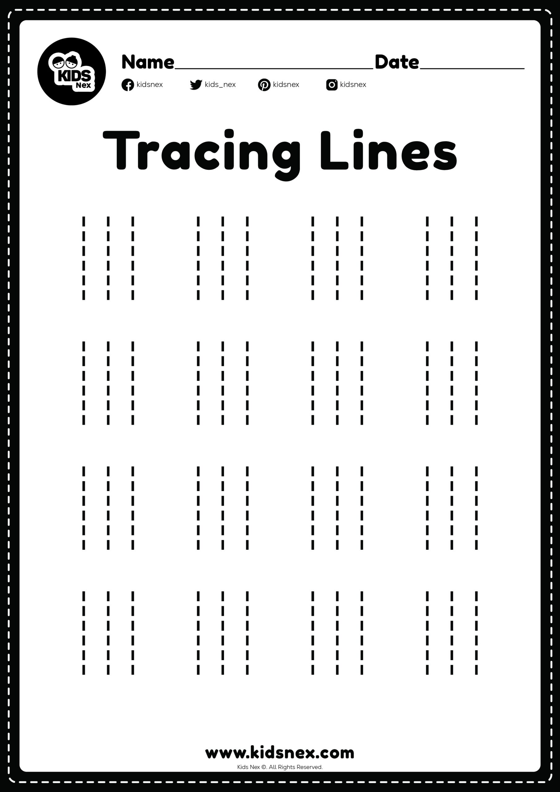 Standing And Sleeping Lines Tracing Worksheet Free Printable KidsNex