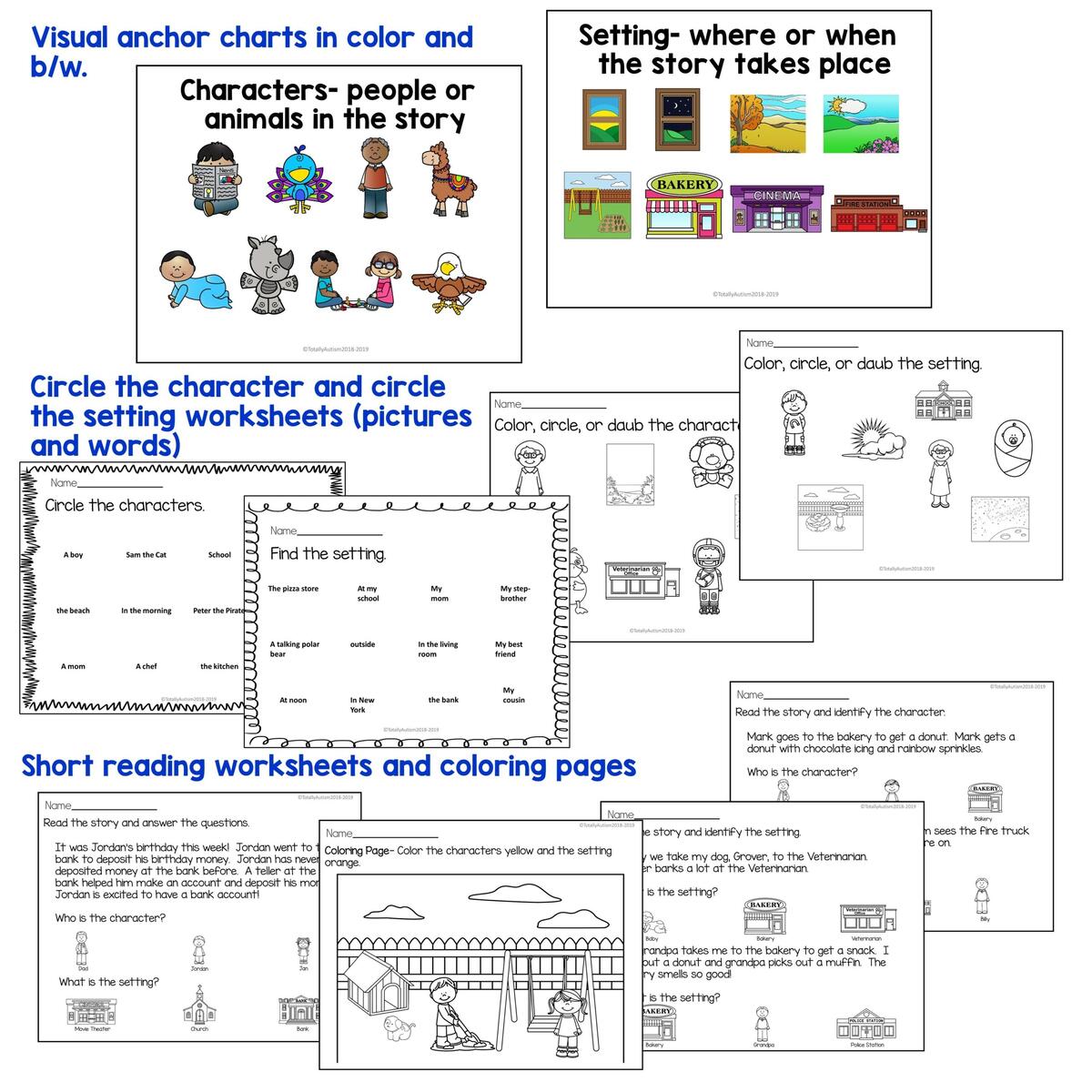 Story Elements Identify Character And Setting Special Ed Made By Teachers Story Elements Identify Character And Setting Special Ed Made By Teachers