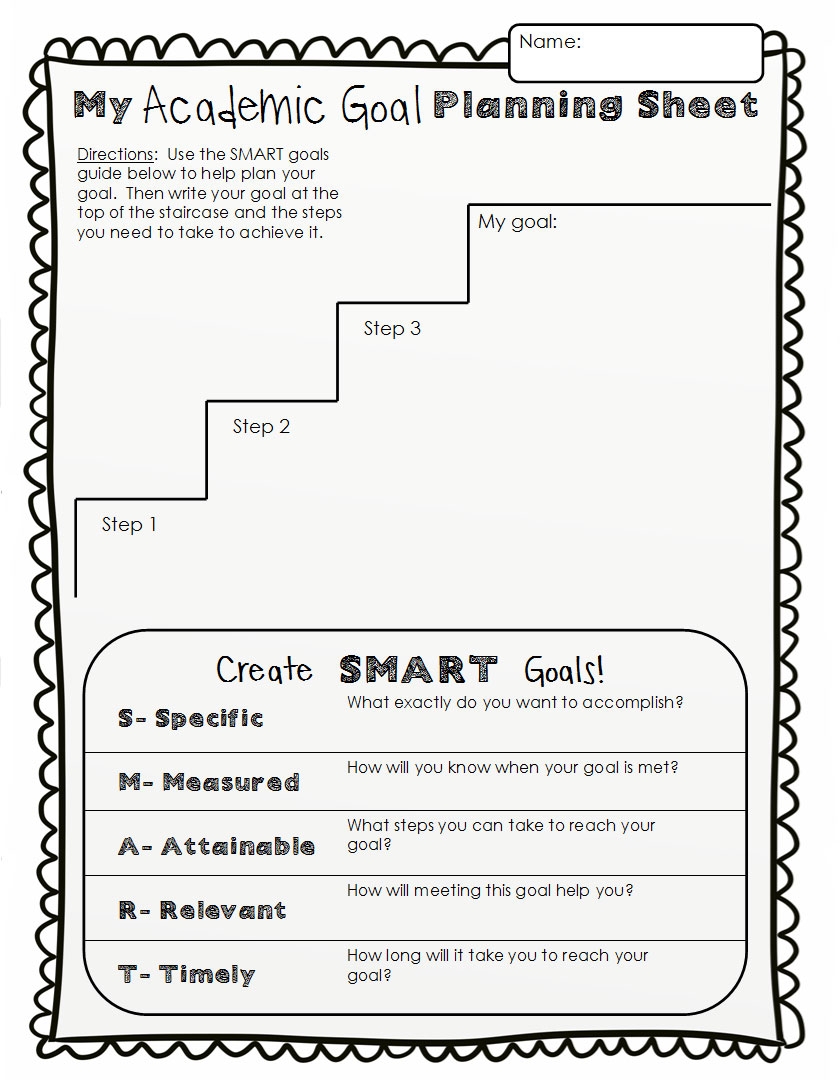 Free Printable Goal Setting Worksheets For Kids Mrs Merry