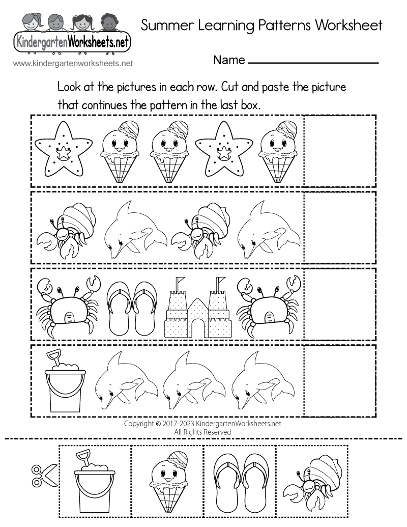 Summer Learning Patterns Worksheet Free Printable Digital PDF Pattern Worksheets Free Printables By Storyboard That
