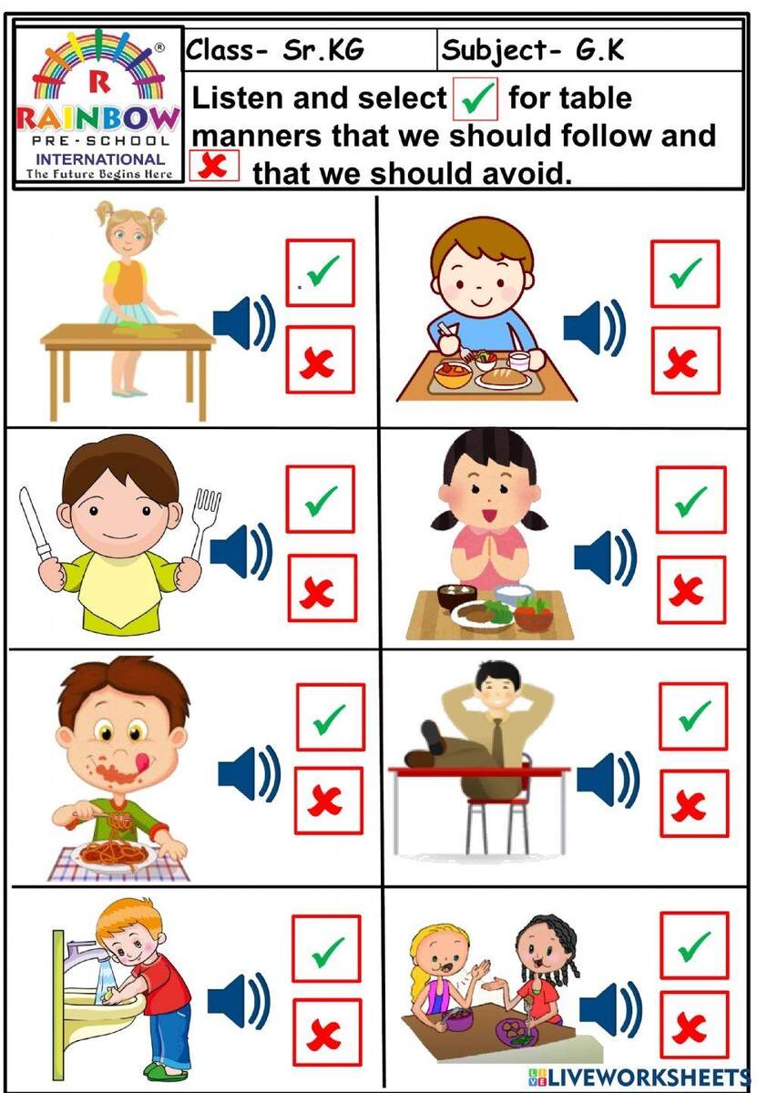 Table Manners ESL Worksheet By Sassouki Worksheets Library 9 Manners Ideas Manners Manners For Kids Manners Quotes