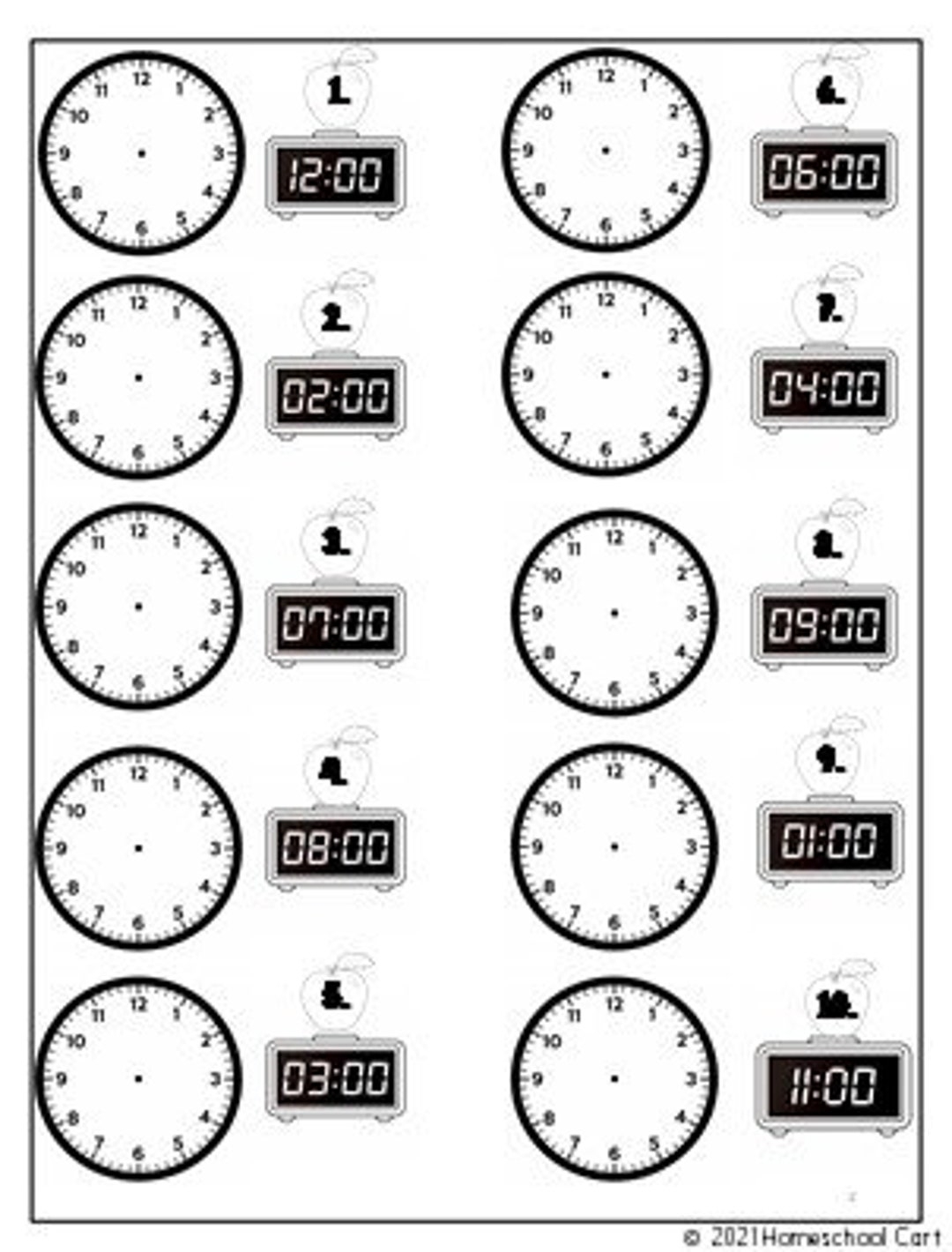 Telling The Time Worksheets Word Problems Digital And Analog Clocks Included Etsy
