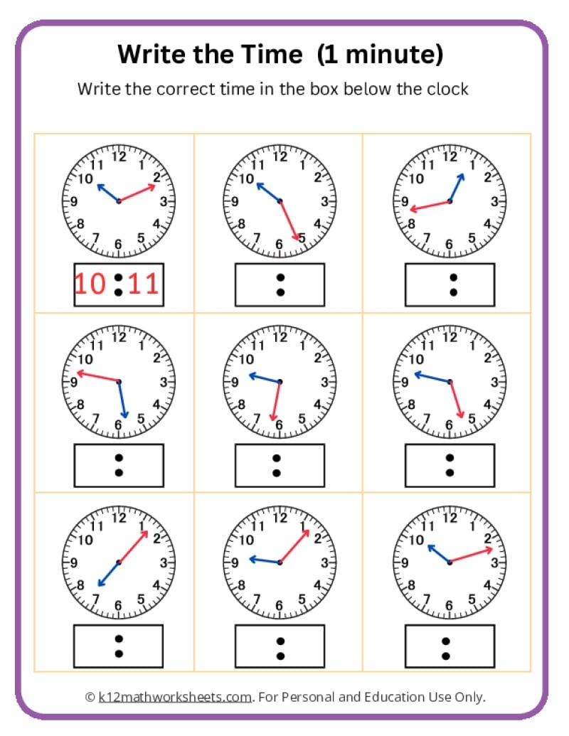 Free Printable Telling Time Worksheets Paper Trail Design