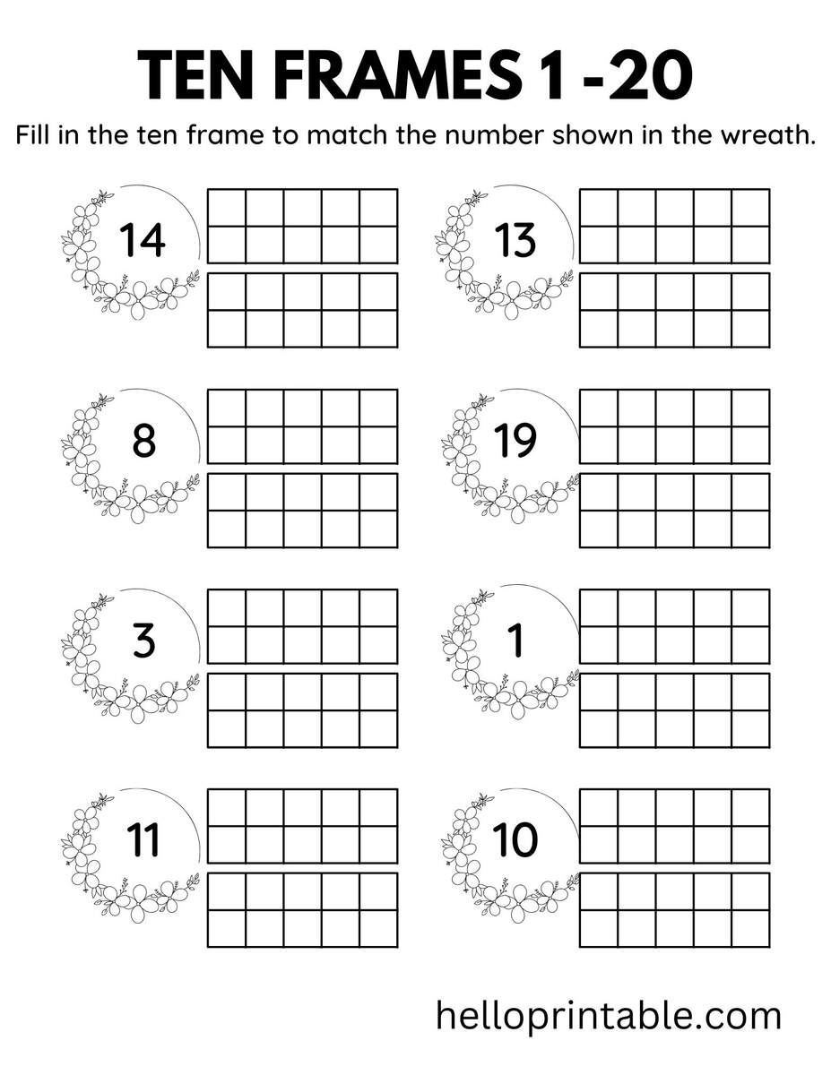 Ten Frames And Double Ten Frames Templates And Worksheets Helloprintable