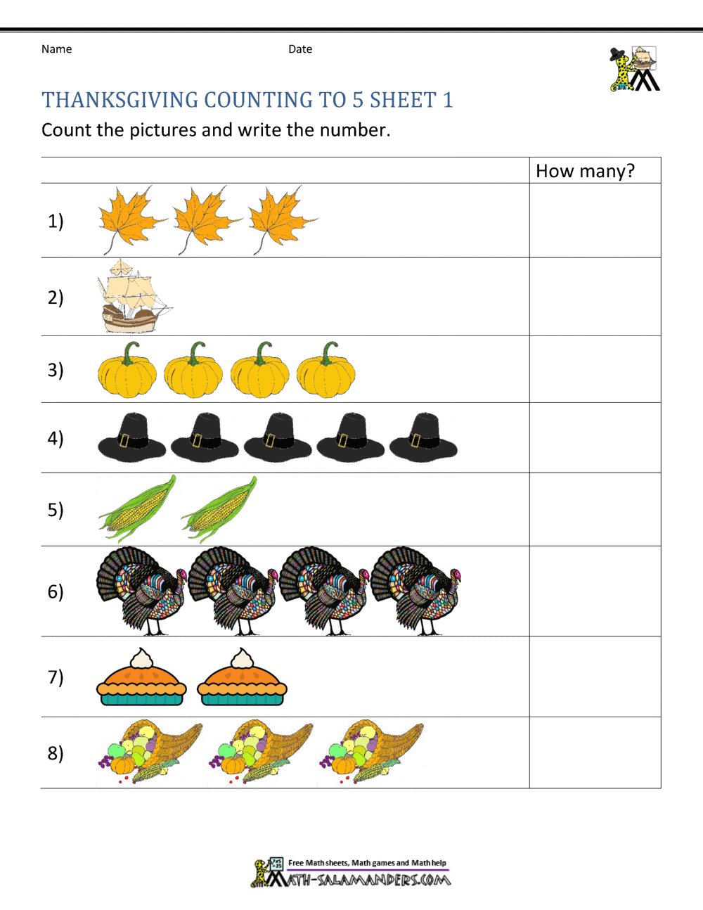 Thanksgiving Math Activities For Kindergarten Thanksgiving Color By Number Pages K12 Math Worksheets