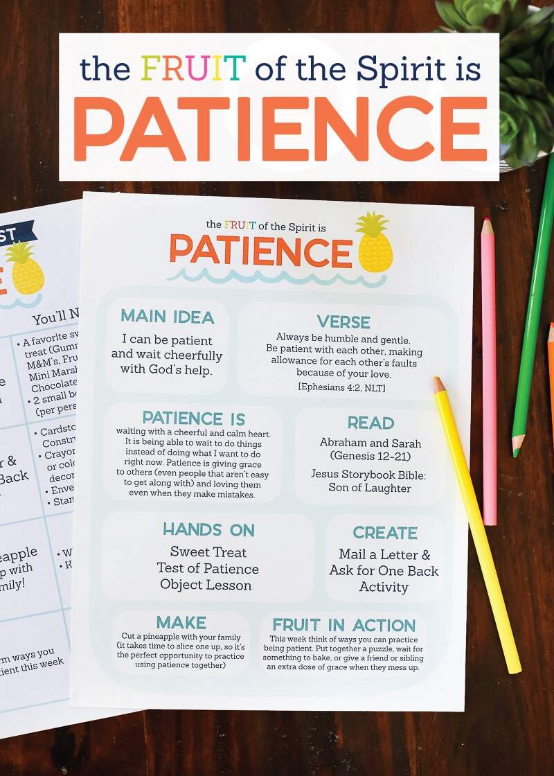 The Fruit Of The Spirit Is PATIENCE Kids Activities By The Littles Me