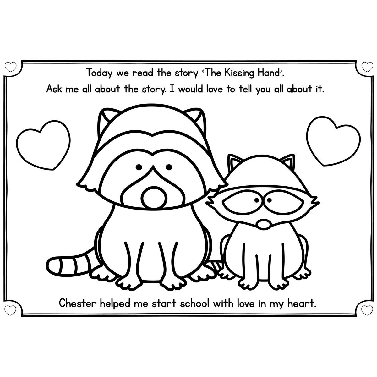 The Kissing Hand Colouring Page Top Teacher The Kissing Hand Colouring Page Top Teacher