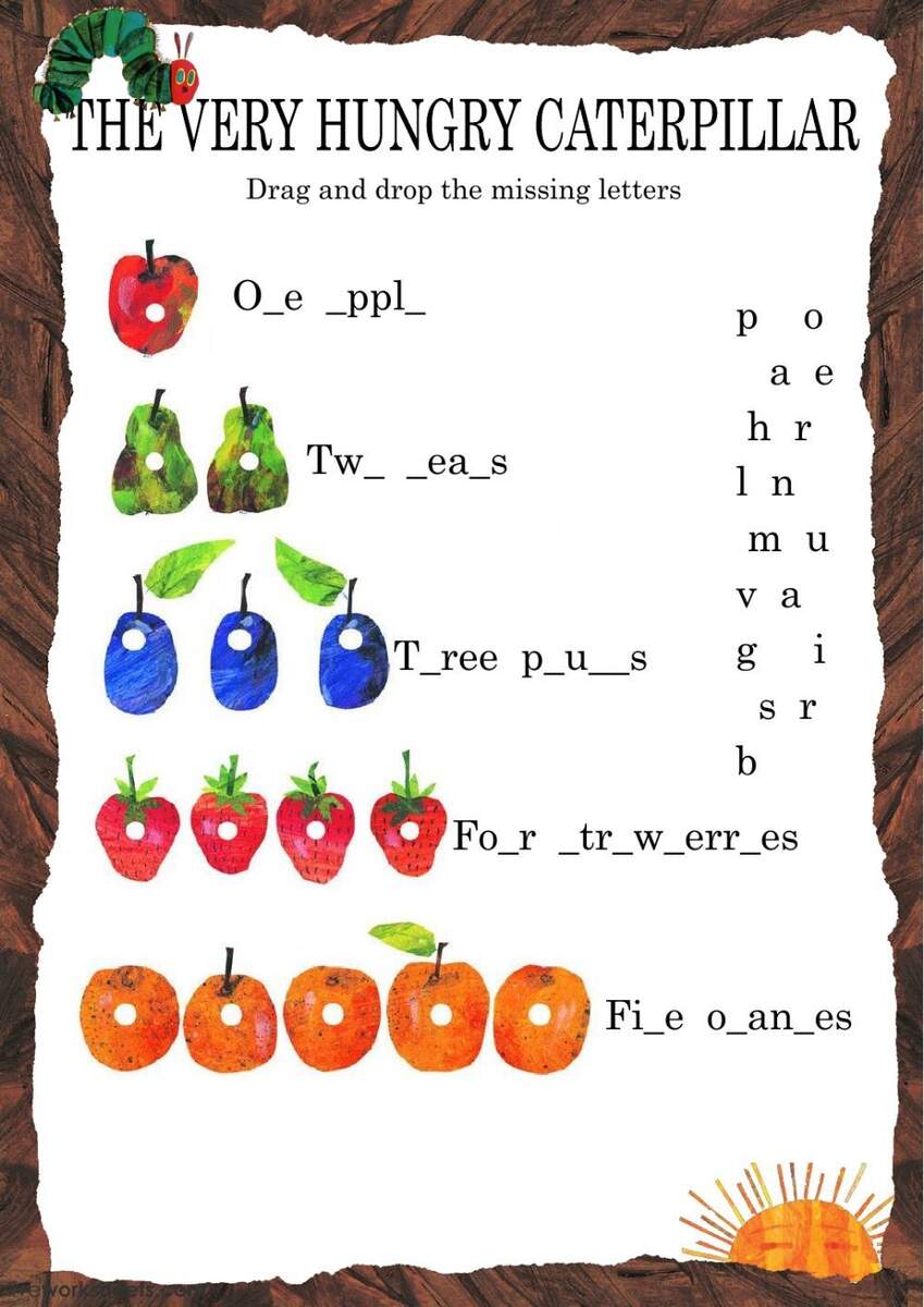 The Very Hungry Caterpillar Writing Worksheet The Very Hungry Caterpillar Writing Worksheet