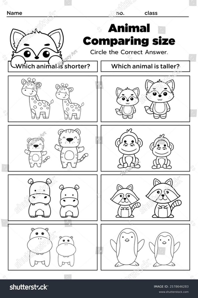 This Animal Comparing Size Worksheet Helps Stock Illustration 2578646283 Shutterstock This Animal Comparing Size Worksheet Helps Stock Illustration 2578646283 Shutterstock