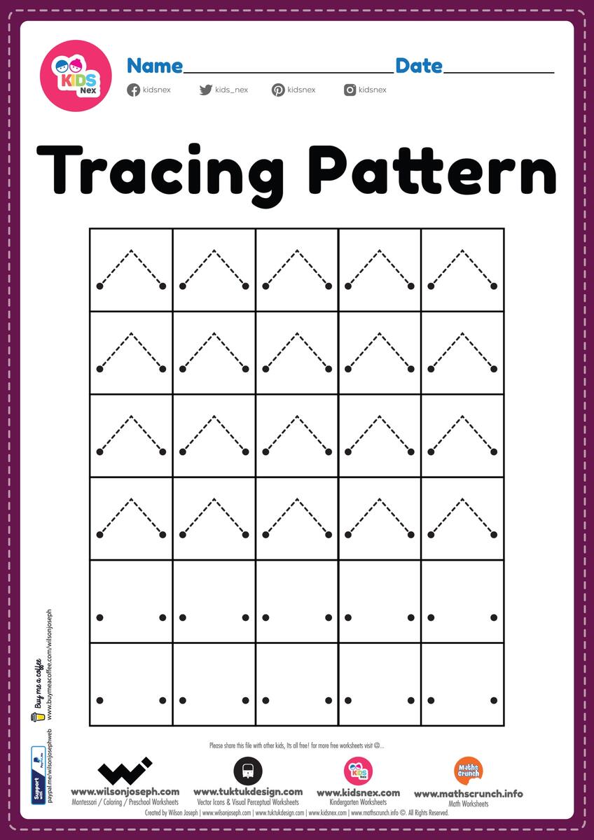 Tracing Lines Pattern Worksheet For Kid Free Printable PDF Tracing Numbers 1 10 Worksheets Free Printable Pdfs Teach Prints