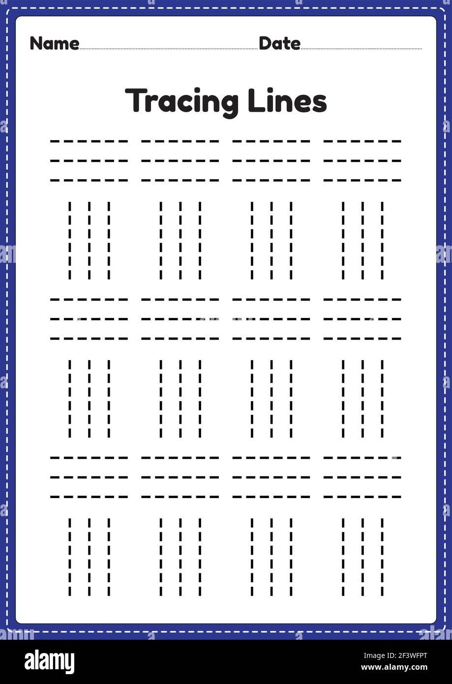 Tracing Straight Lines Kindergarten Worksheets Horizontal Line Vertical Line Made By Teachers