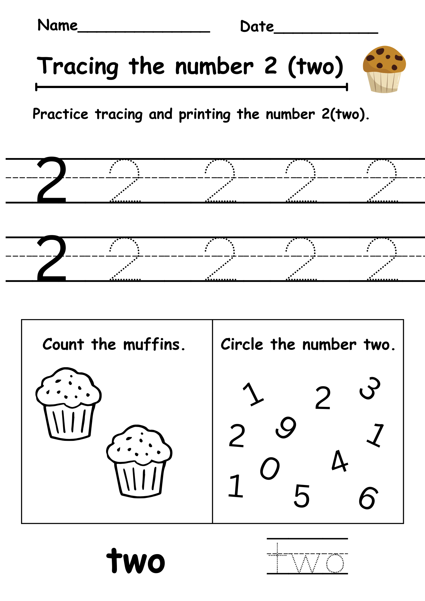 Tracing Number 2 Worksheet Free Downloadable Worksheets Tracing Number 2 Kindergarten Worksheet Free Printable PDF