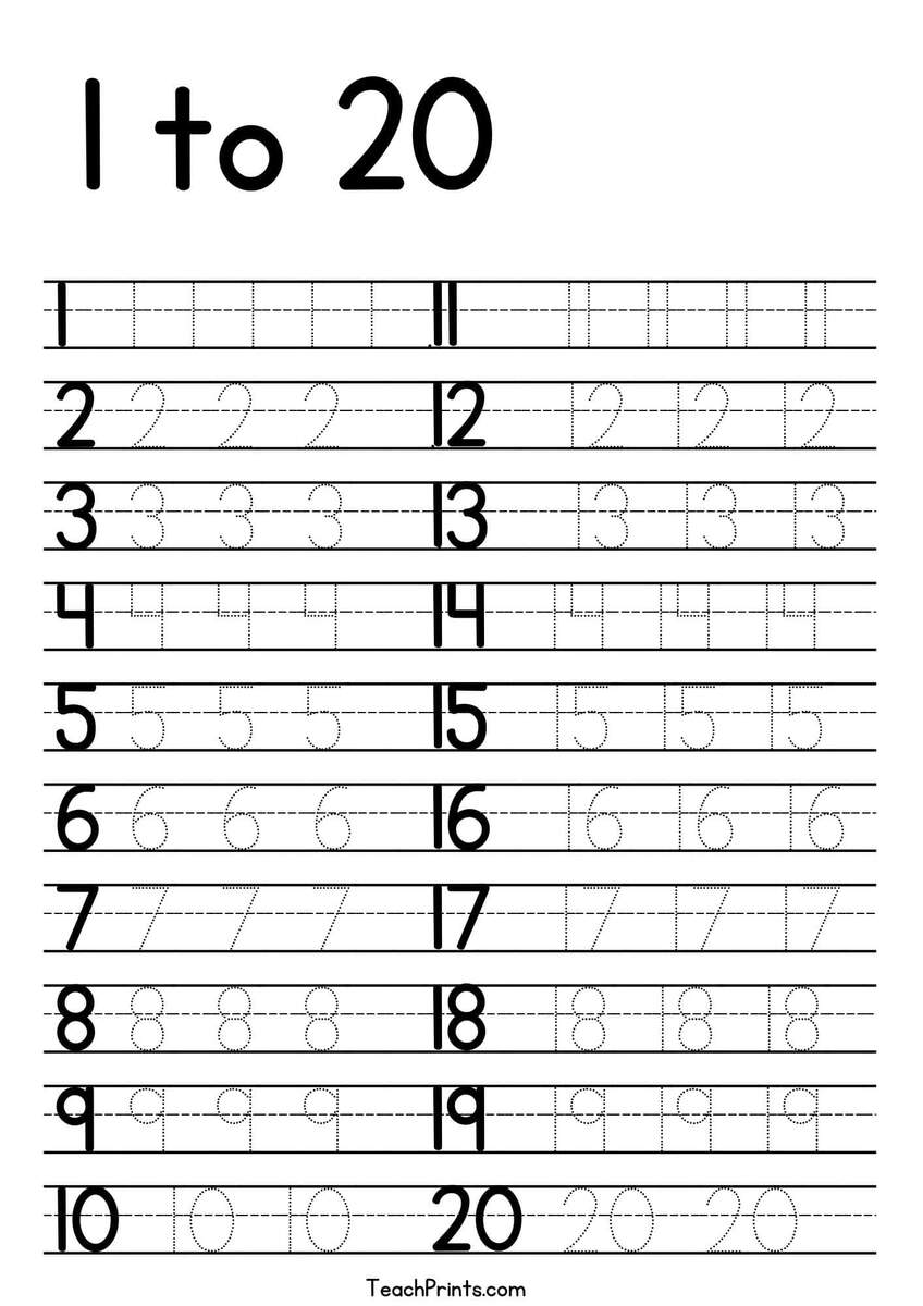 Number Tracing Worksheets