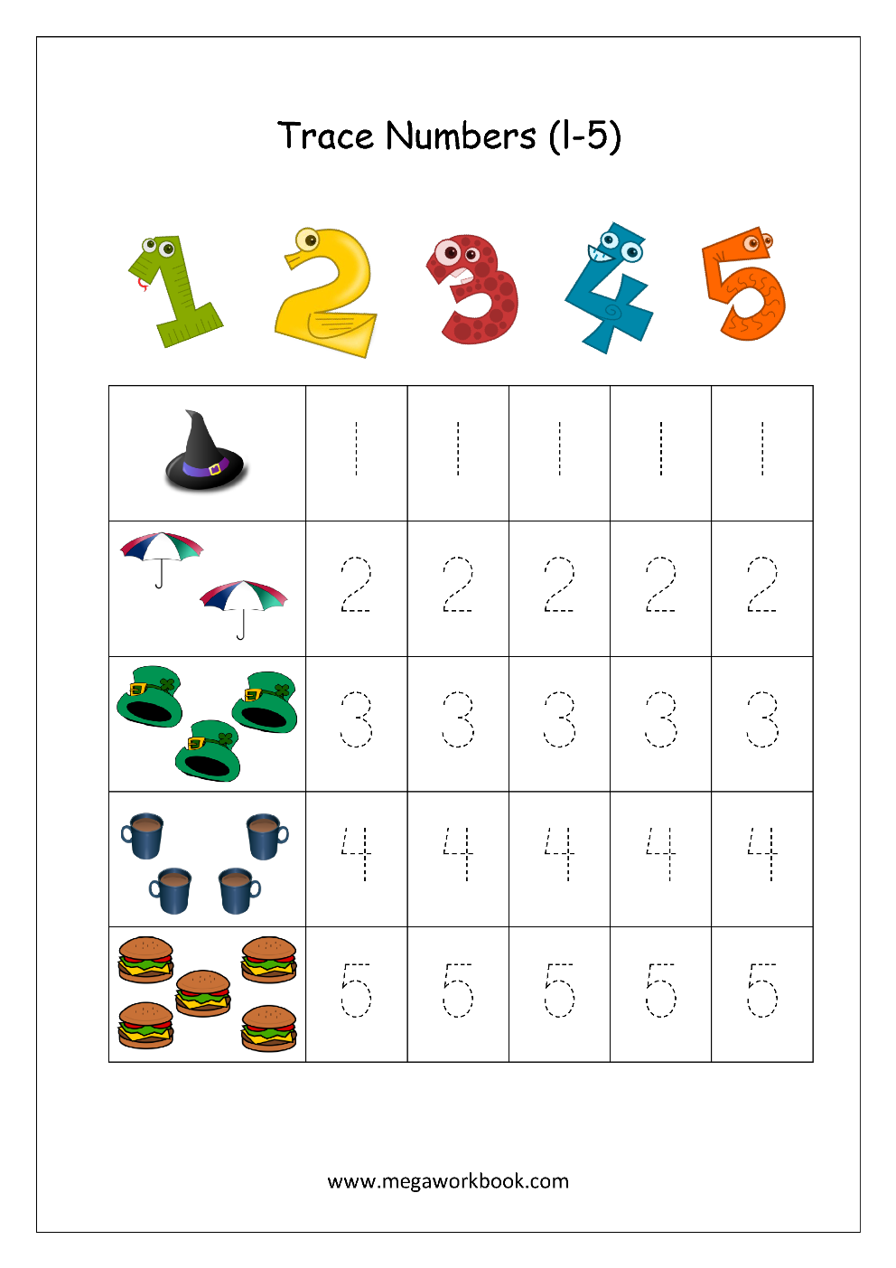 Tracing Numbers Number Tracing Worksheets Tracing Numbers 1 To 10 Number Writing Practice MegaWorkbook