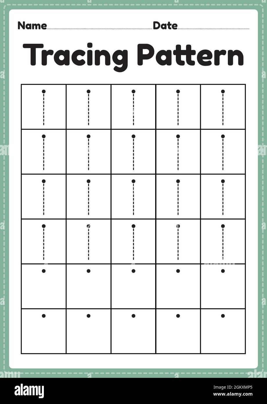 Tracing Pattern Standing Lines Worksheet For Kindergarten Preschool And Montessori School Kids To Improve Handwriting Practice Activities In A Printa Stock Vector Image Art Alamy