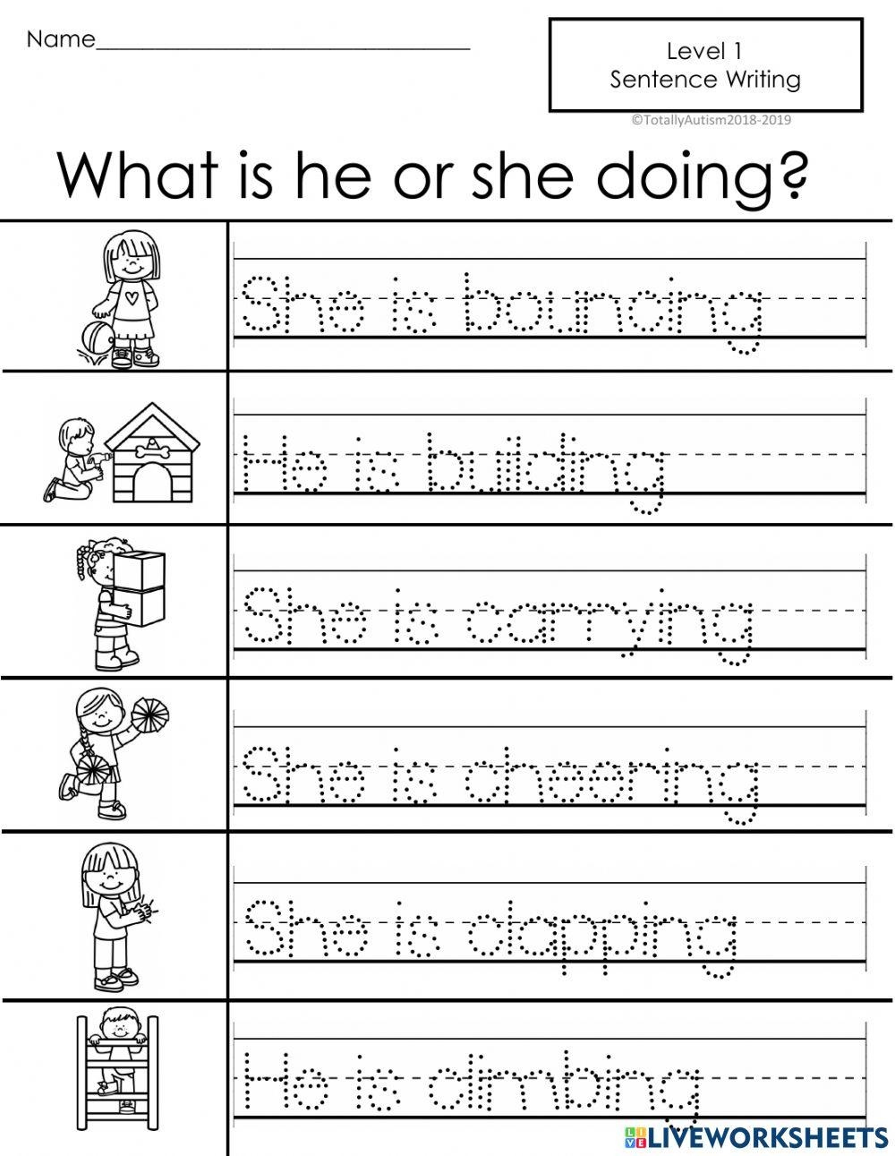 Tracing Sentences Online Exercise For Worksheets Library