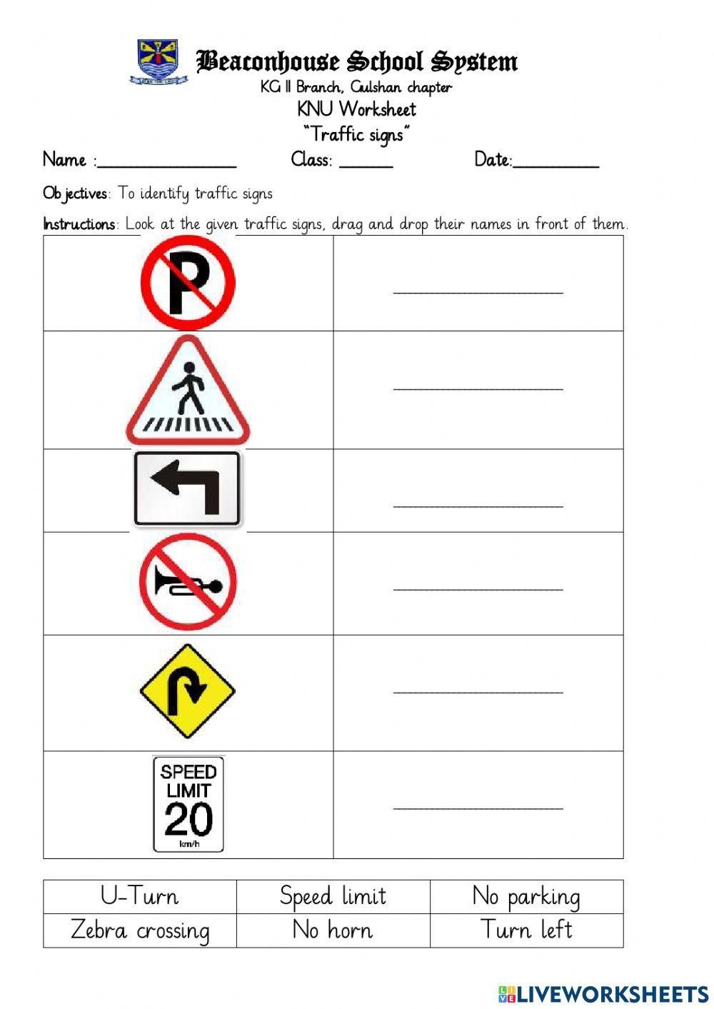 Traffic Signs Online Exercise For Kindergarten Worksheets Library Traffic Sign For Preschoolers 10 Free PDF Printables Printablee