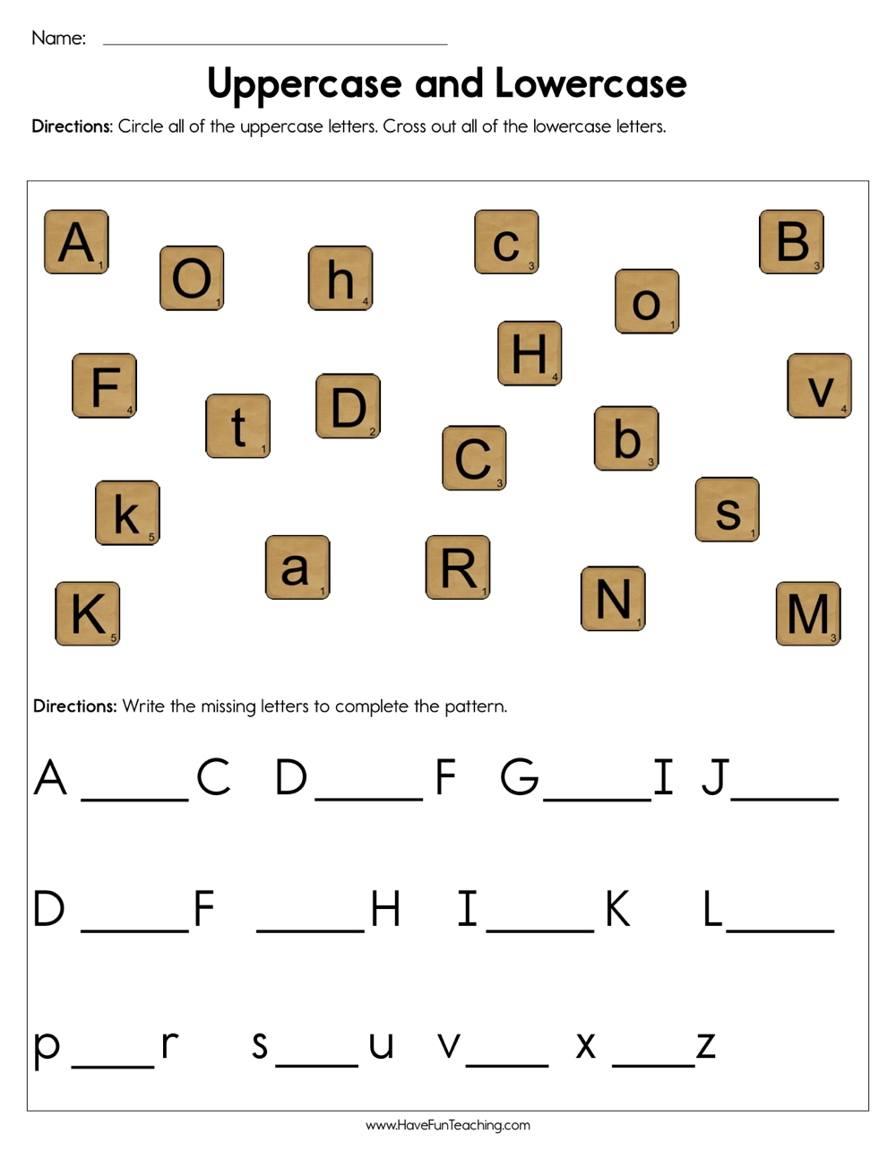 Uppercase And Lowercase Worksheet Have Fun Teaching Preschool Kindergarten Uppercase Worksheet Made By Teachers
