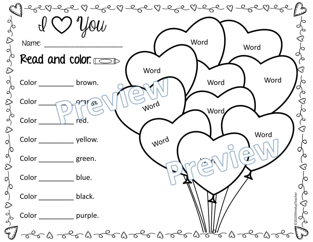 Valentine S Day Sight Word Coloring Sheet Activity Editable Heart Worksheet Made By Teachers Valentine S Day Sight Word Coloring Sheet Activity Editable Heart Worksheet Made By Teachers