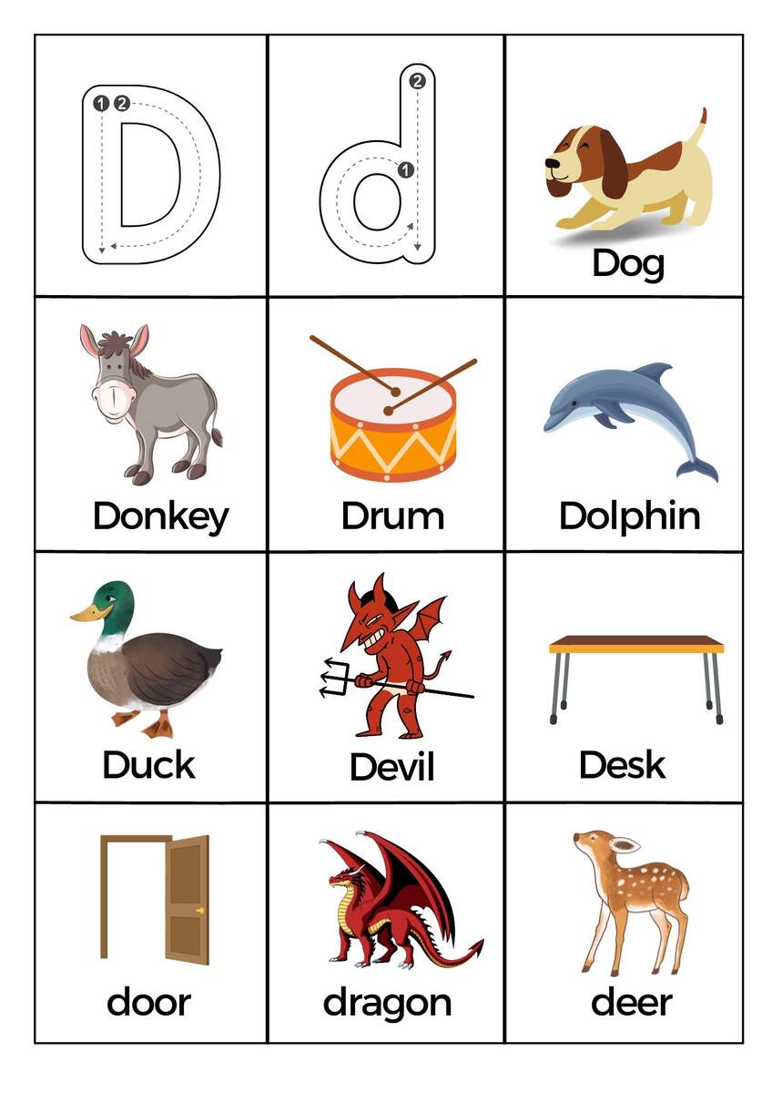 What Starts With Letter D Words Worksheets Printable PDF Free Printable Letter D Worksheets