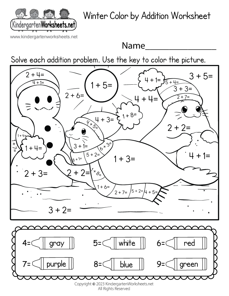 Winter Color By Addition Worksheet Free Printable Digital PDF Winter Graphing Worksheets Winter Math Kindergarten Graphing Printable Made By Teachers