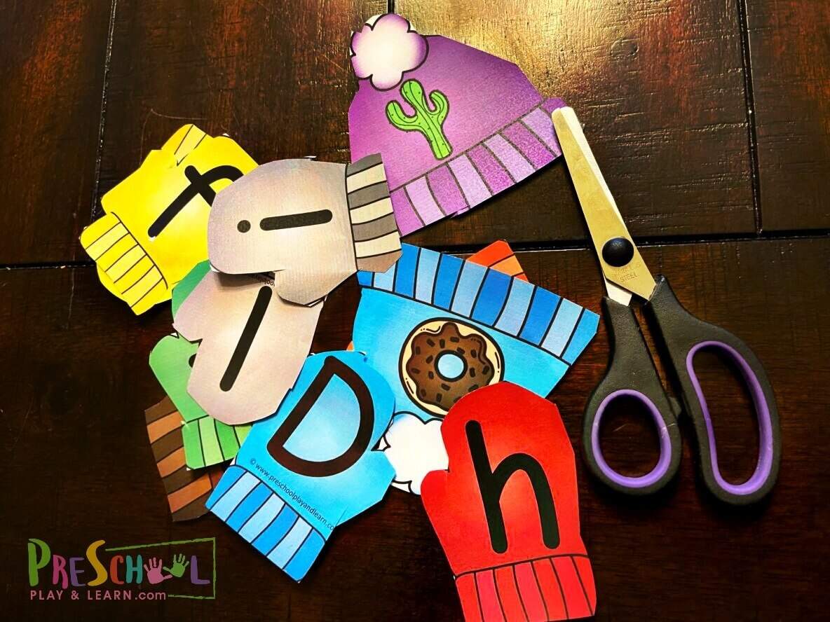 Winter Mitten Letter Matching Printable Activity For Preschool