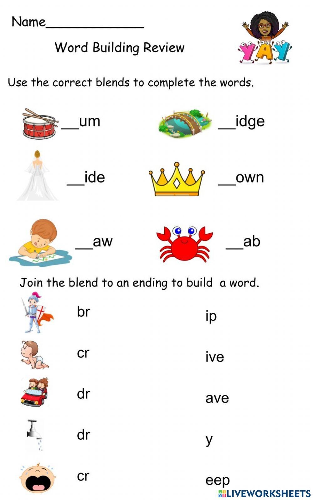 Word Building Review Worksheet Worksheets Library